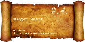 Hunger Anett névjegykártya