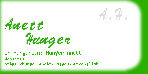 anett hunger business card